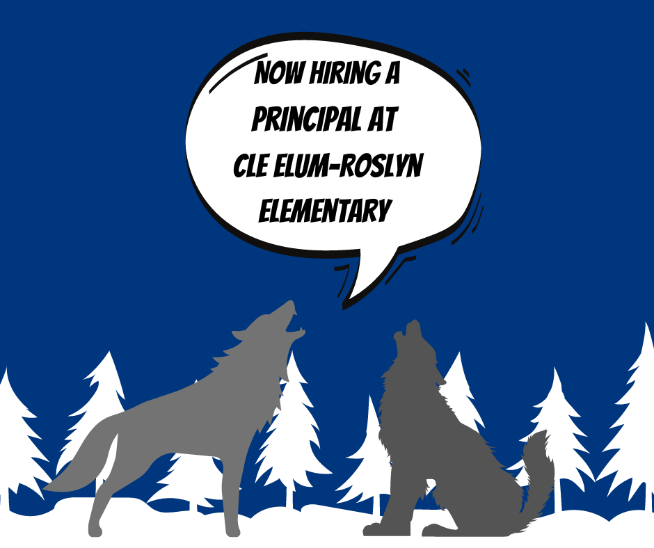 Wolves howling an announcement that we are hiring a Principal at the elementary. 