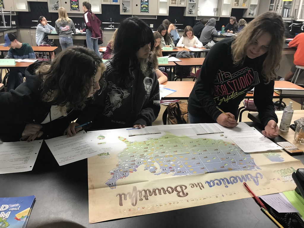 Science students study map