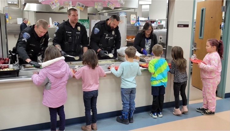 police officers serving students 