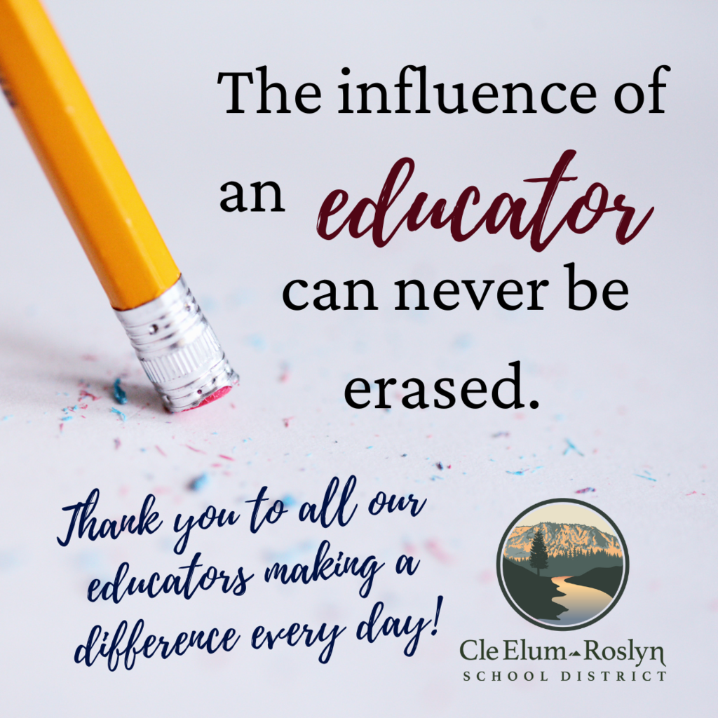 pencil without an eraser and words that say, "the influence of an educator can never be erased. 